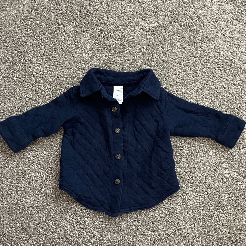 Navy Blue Quilted Baby Jacket